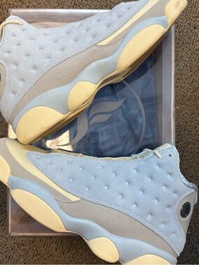 Jordan 13 Retro Solefly Sneakers Light Blue Cream
